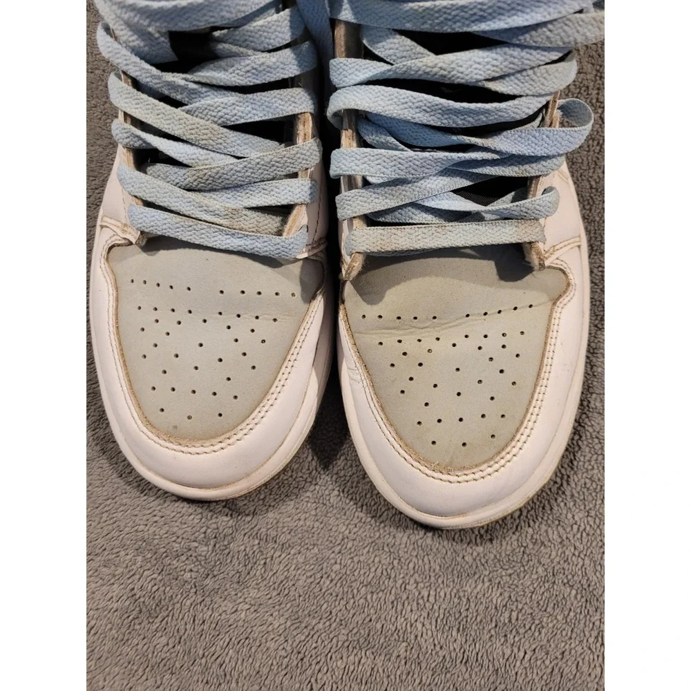 Nike Air Jordan 1 Mid SE Ice Blue White Black Sneakers Shoes Men's Size 8.5